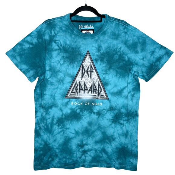 Def Leppard Other - Def Leppard Rock of Ages Tie Dye Graphic T-Shirt Size Large Band Tour Rock Tee
